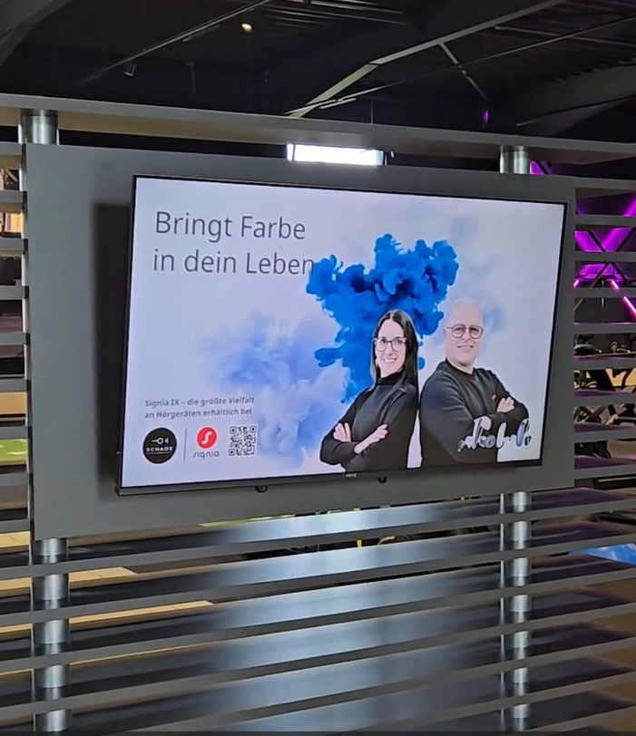 Subway Werbung auf Screens im Cardio-Bereich