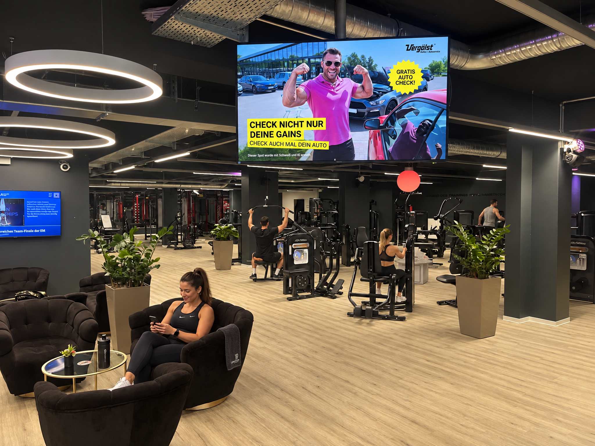 Instore TV Werbung im Fitnessstudio – weiteres Beispiel